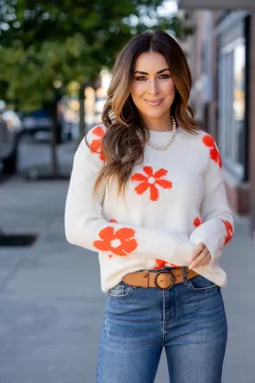 Whimsical Floral Sweater