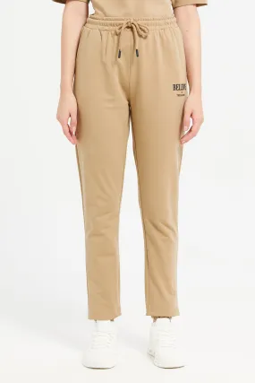 Women Brown Joggers With Pockets