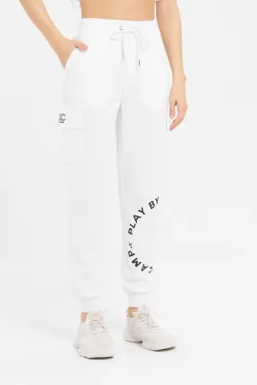 Women Ivory Printed Joggers