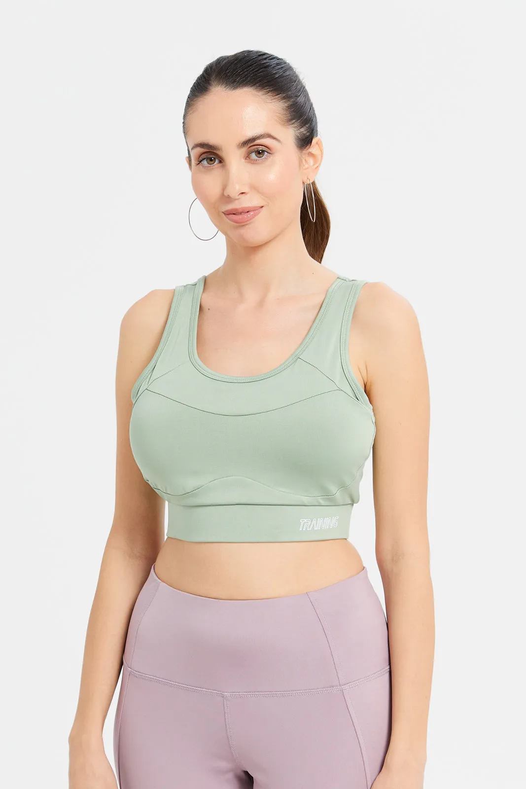 Women Mint Padded Sports Bra