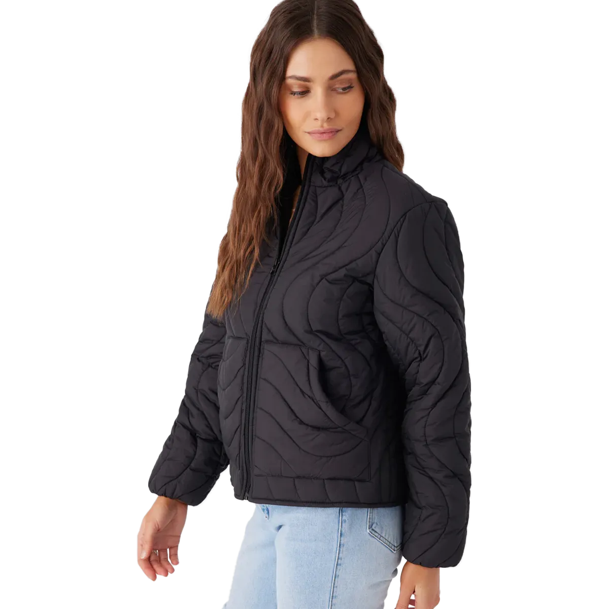 Women's Eden Nylon Wave Quilted Zip Jacket