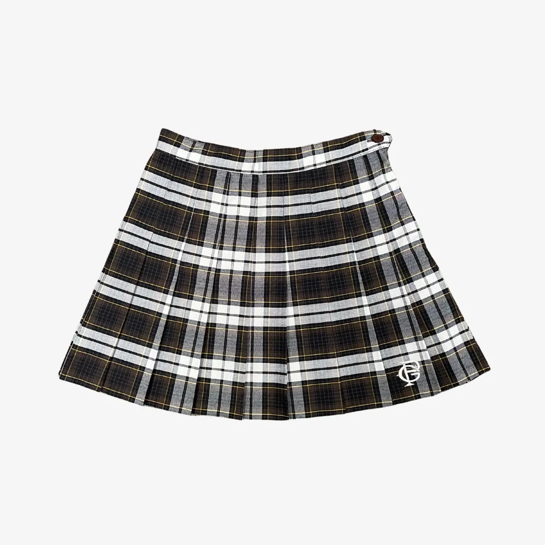 womens premiumgoods. tennis skirt “monogram” (espresso plaid)