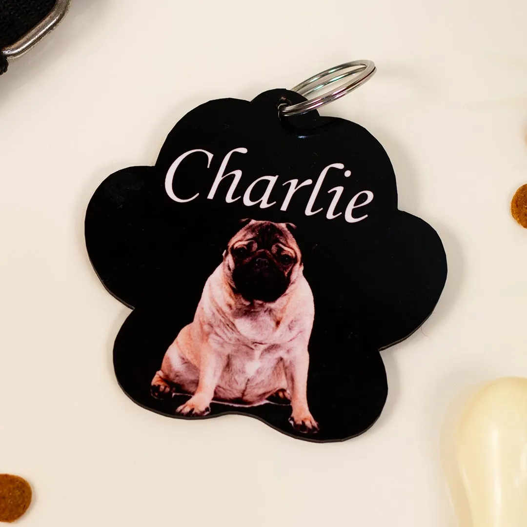 Wooden Dog Name Tag With Name & Photo