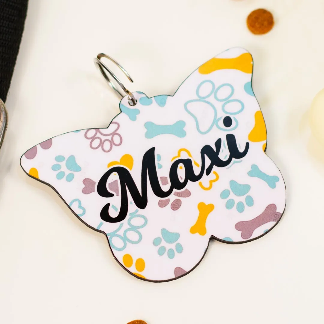 Wooden Dog Name Tag With Name & Photo