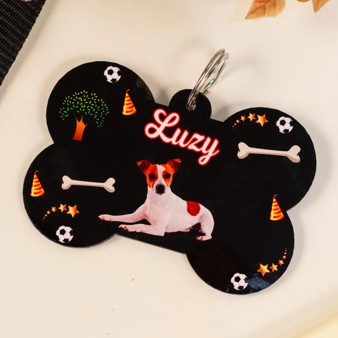 Wooden Dog Name Tag With Name & Photo