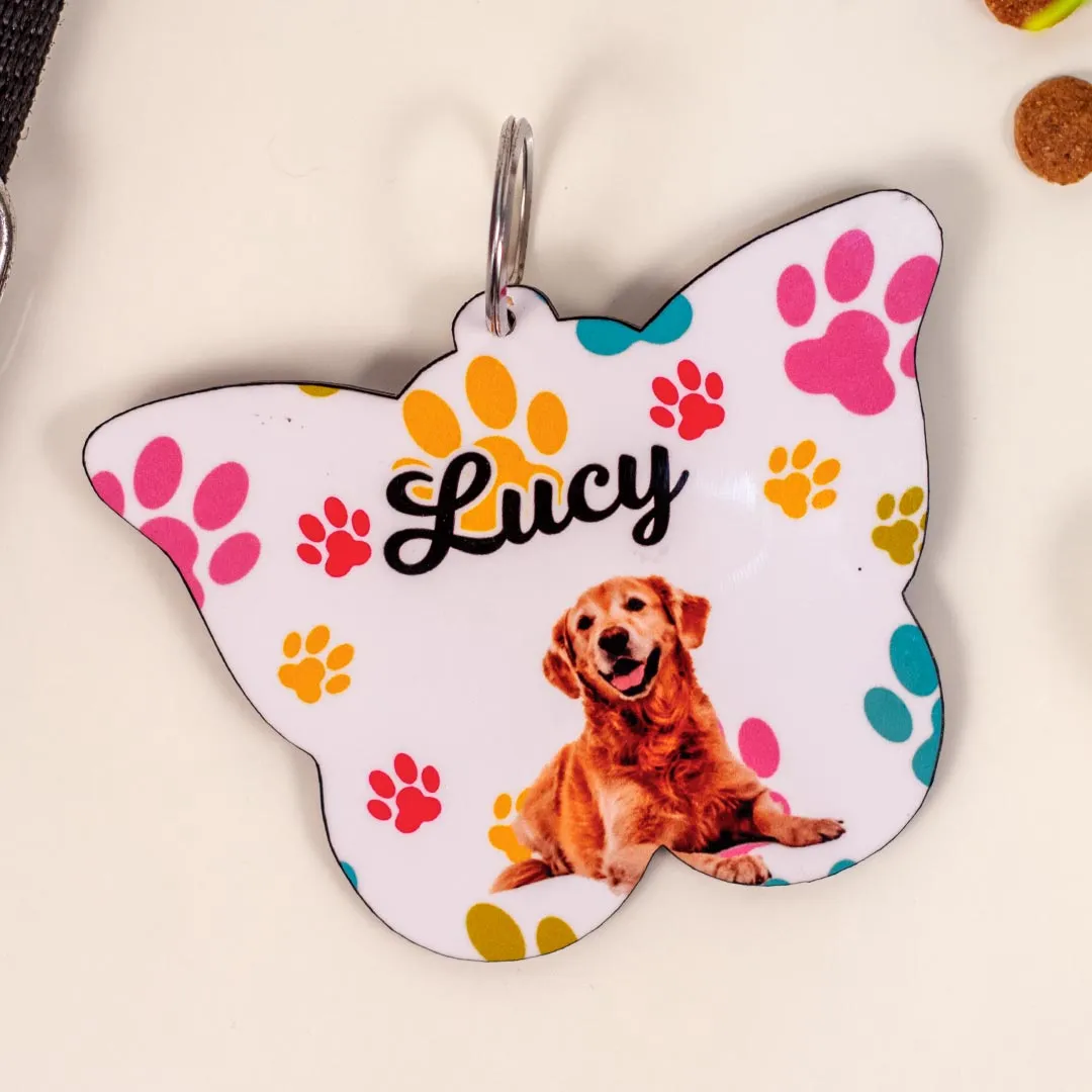 Wooden Dog Name Tag With Name & Photo