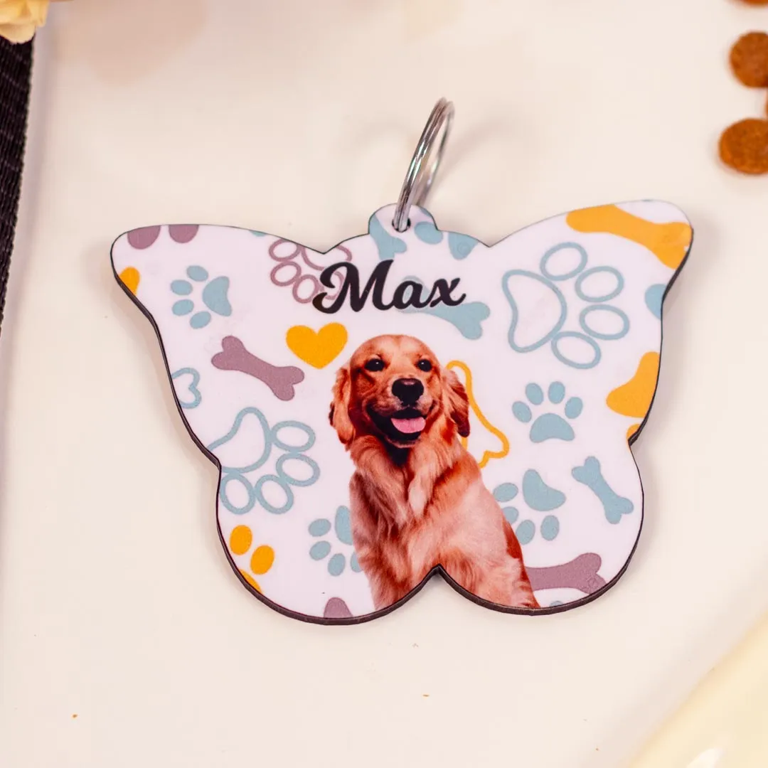 Wooden Dog Name Tag With Name & Photo