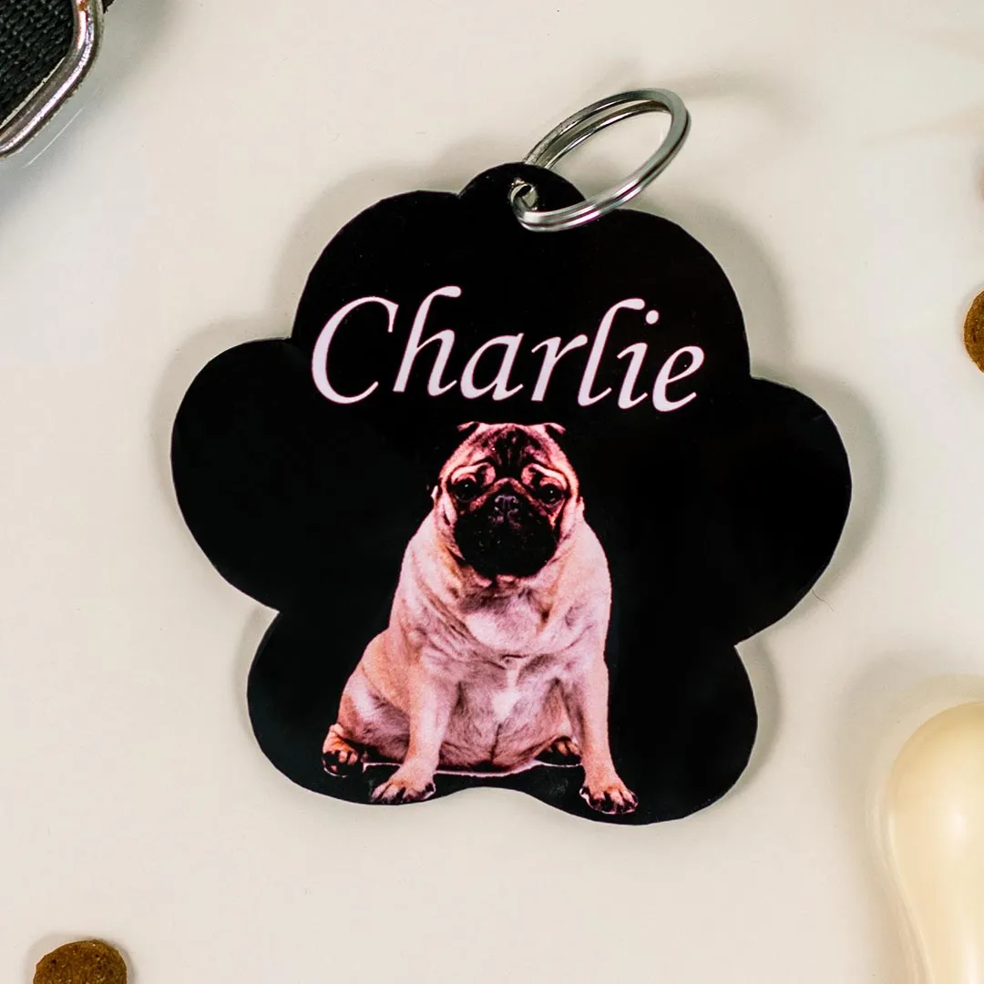 Wooden Dog Name Tag With Name & Photo