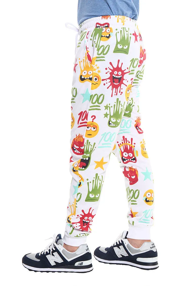 WTFLOL Emoji Print French Terry Jogger Pants