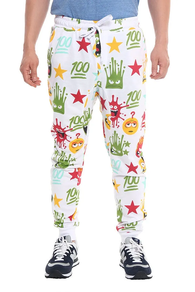 WTFLOL Emoji Print French Terry Jogger Pants