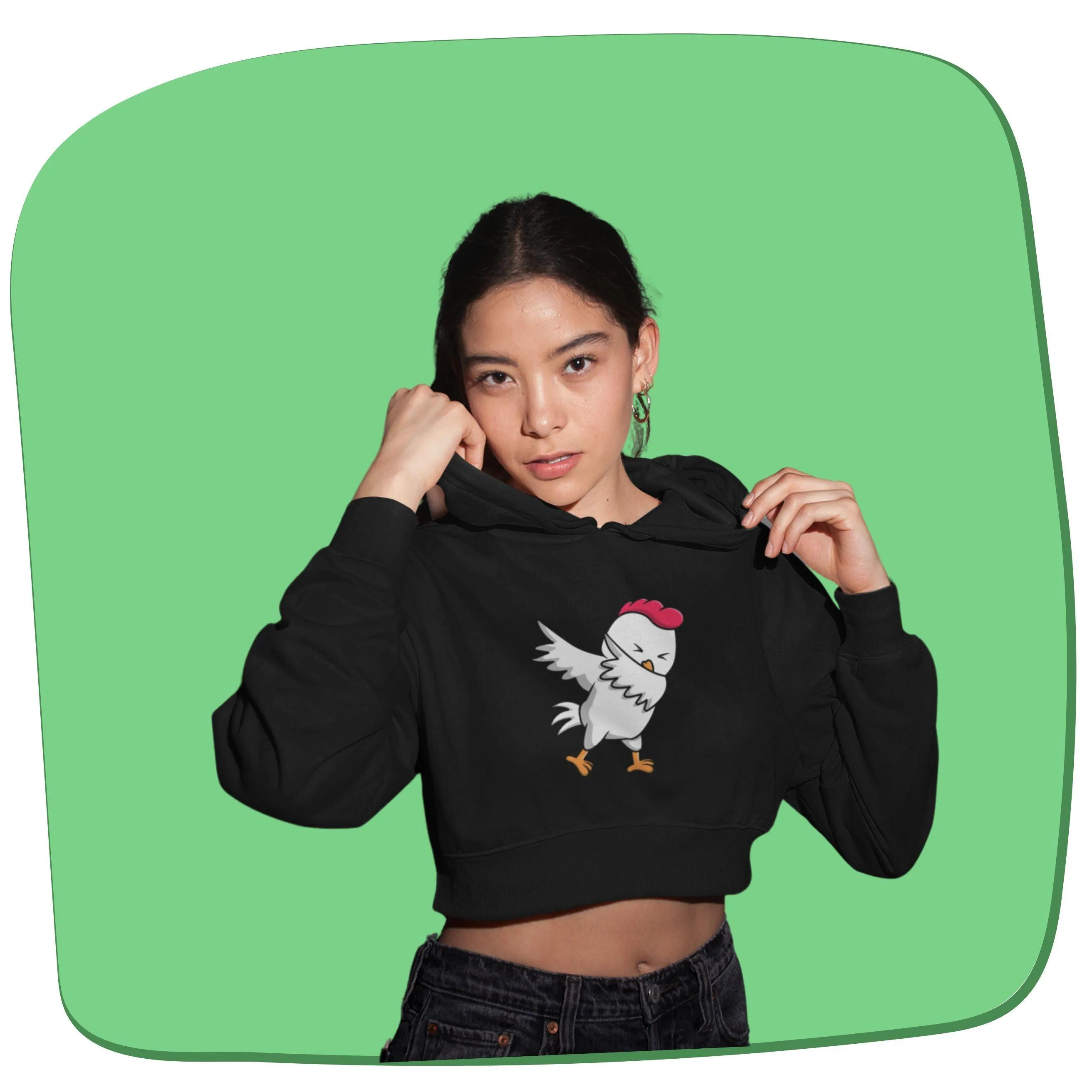 Yo Chicken - Women's Crop Hoodies