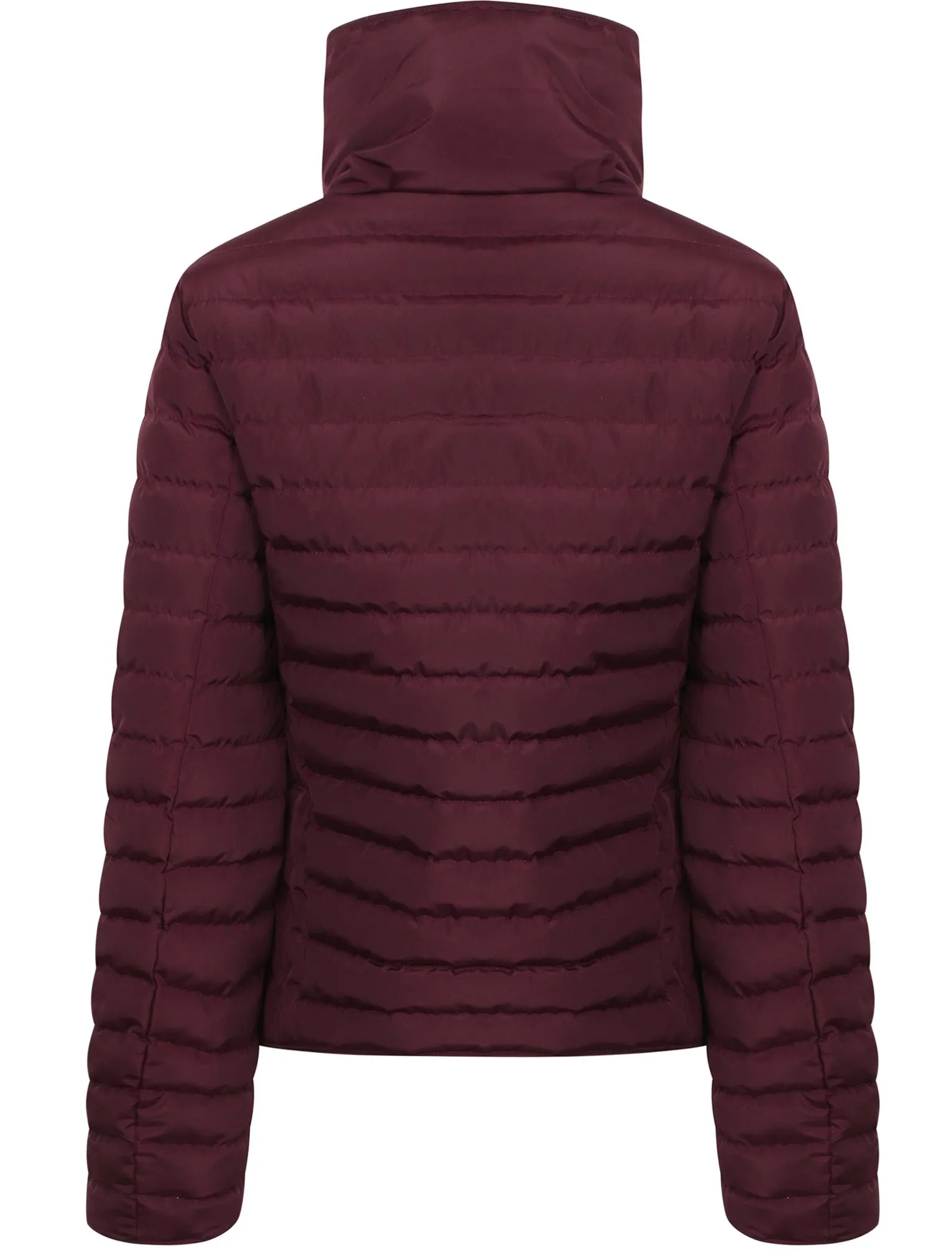 Zelda 2 Funnel Neck Quilted Jacket in Burgundy - Tokyo Laundry