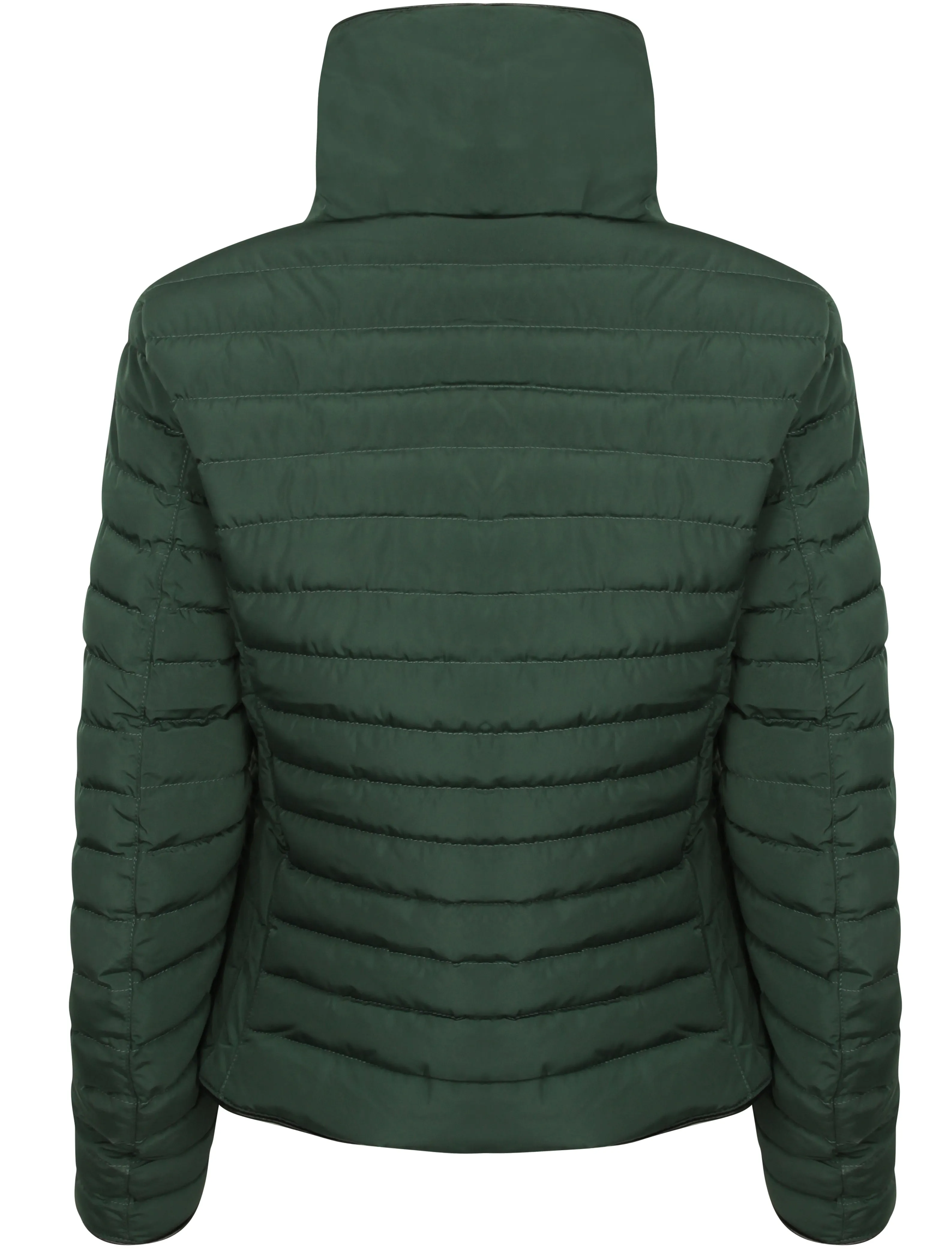 Zelda Funnel Neck Quilted Jacket in Dark Green - Tokyo Laundry