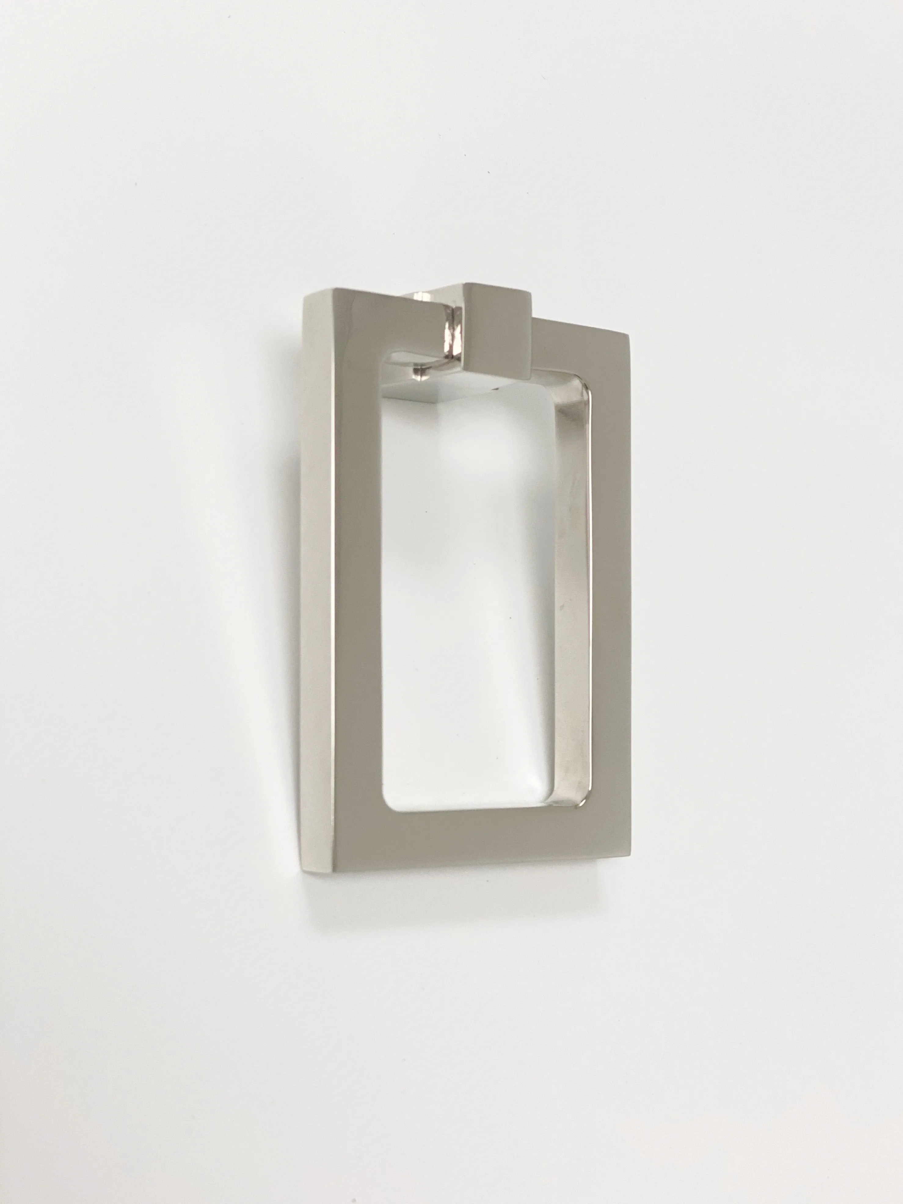 Zimi Rectangular Ring Pull in Polished Nickel