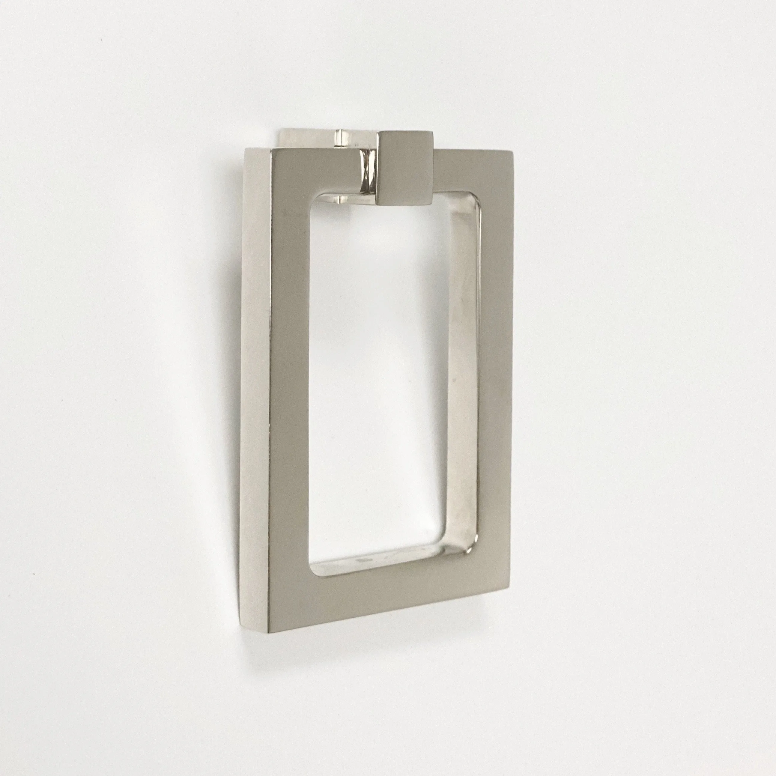 Zimi Rectangular Ring Pull in Polished Nickel