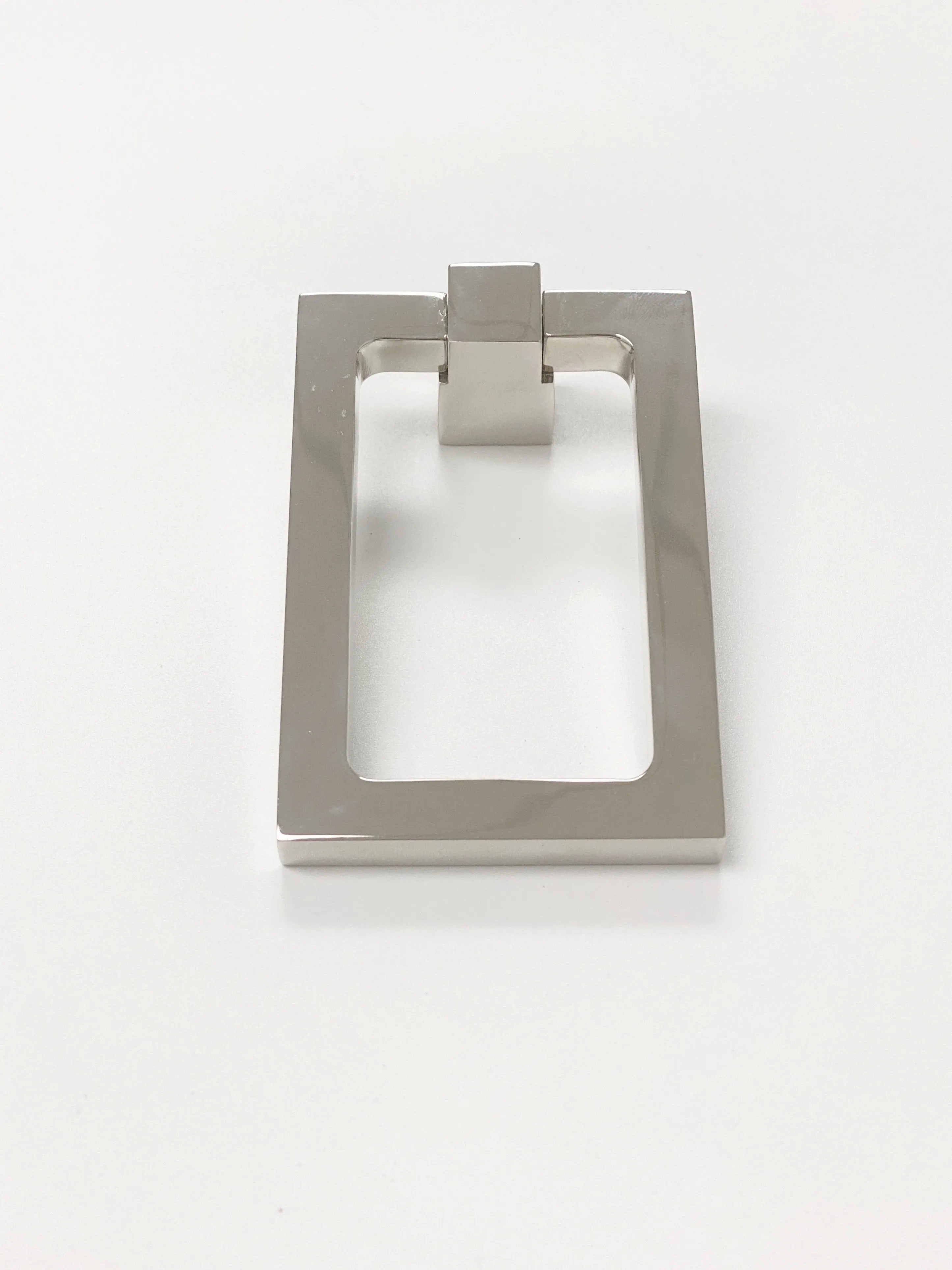 Zimi Rectangular Ring Pull in Polished Nickel