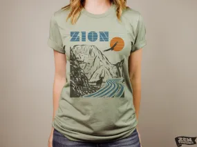 ZION Vintage Print Unisex Utah National Park T-Shirt